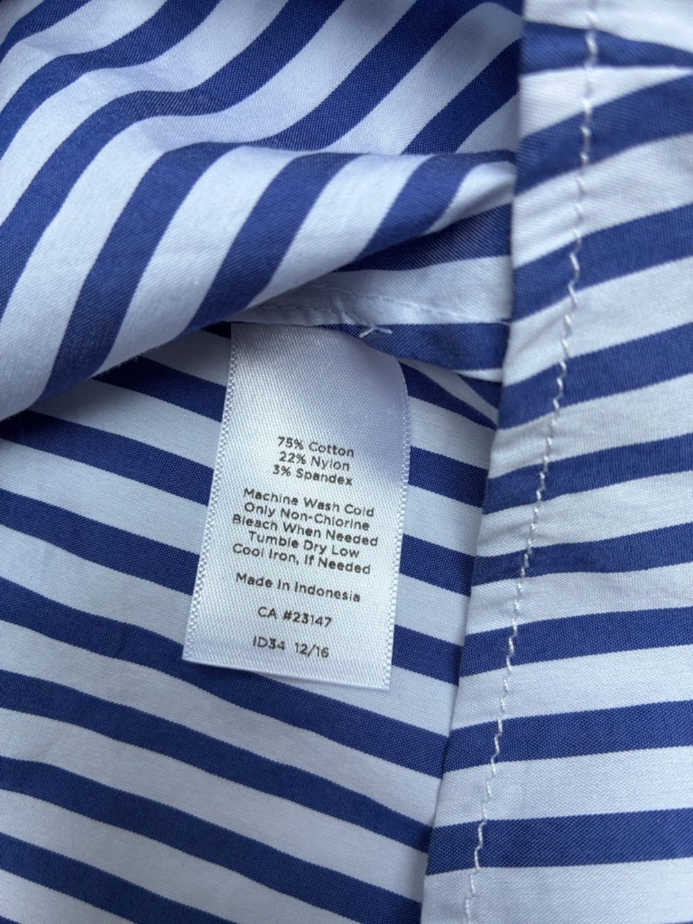 Beautiful coastal blue and white striped midi button up skirt size 10 - Picture 6 of 6